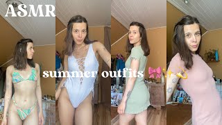 ASMR Summer Outfit Ideas 🌞🎀✨ ( bikini & dresses try- on haul )