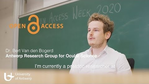 UAntwerp Open Access Week 2020 - Dr. Bert Van den Bogerd