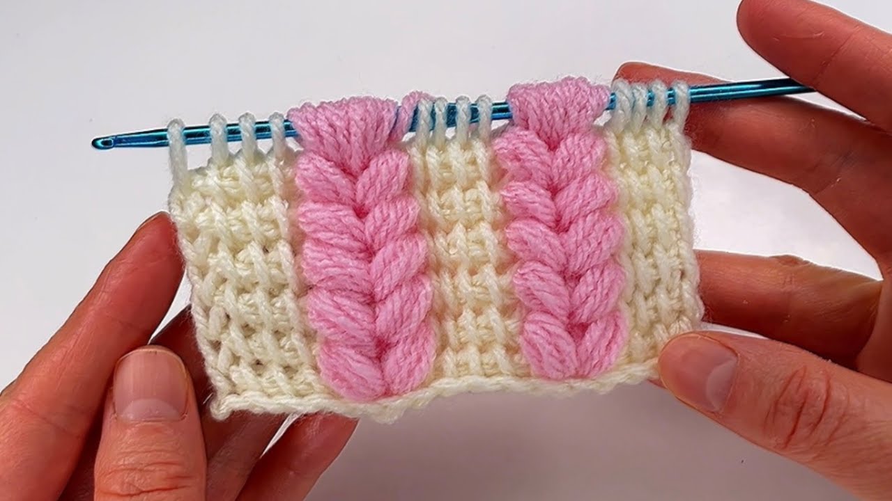 Easy & Cute Tunisian Crochet Heart Puff Stitch - step by step tutorial ...