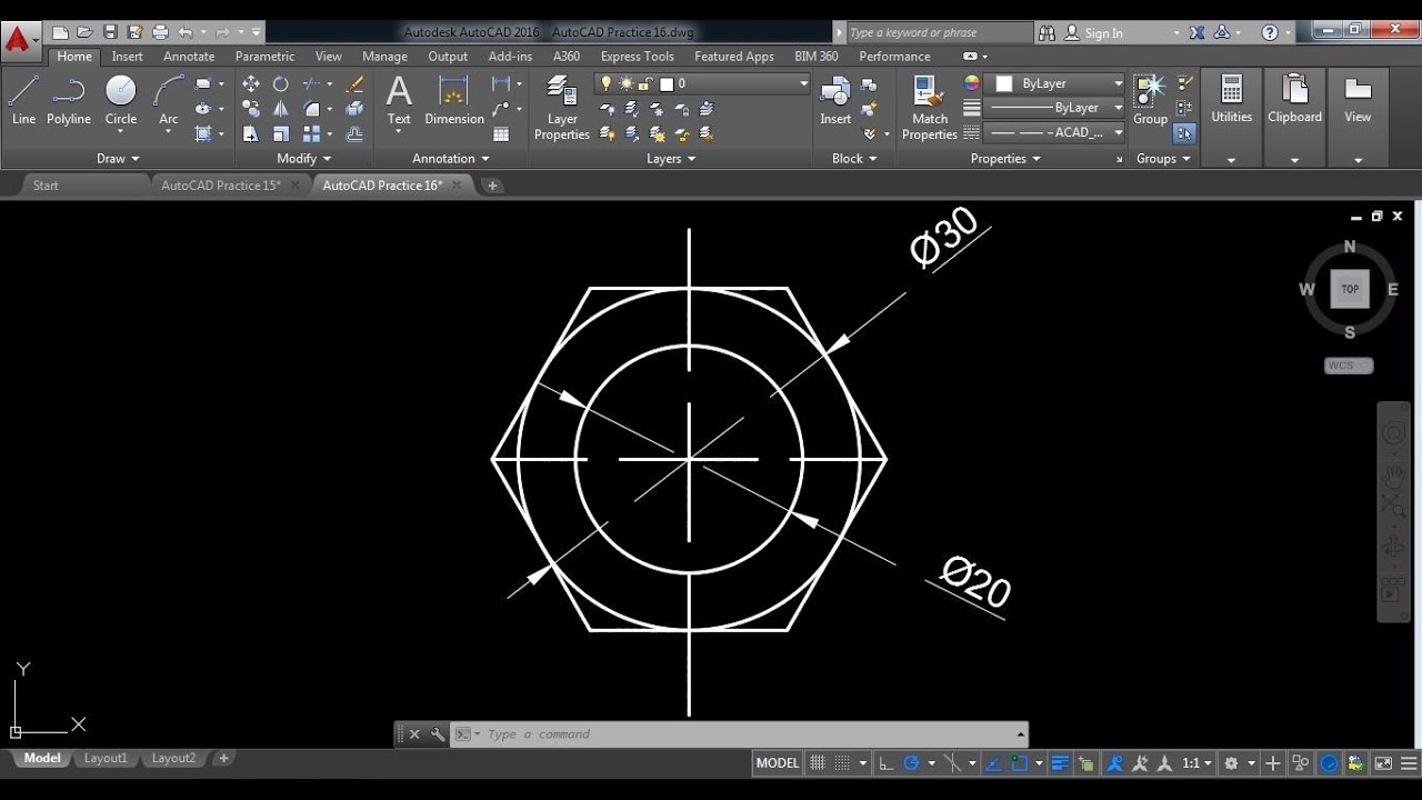 AutoCAD Tutorial AutoCAD Practice 16 YouTube