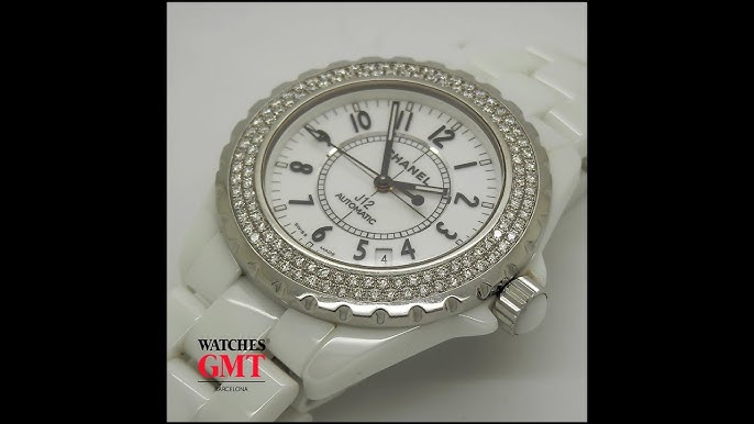 Chanel J12 White Ceramic Diamonds Quartz H2422 