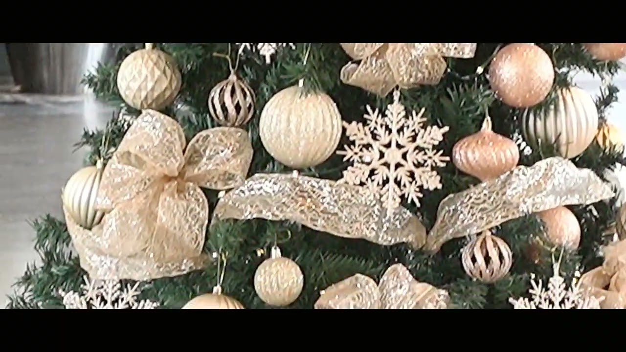 スクエアベースクリスマスツリーセット シャンパンゴールド［ストエキ