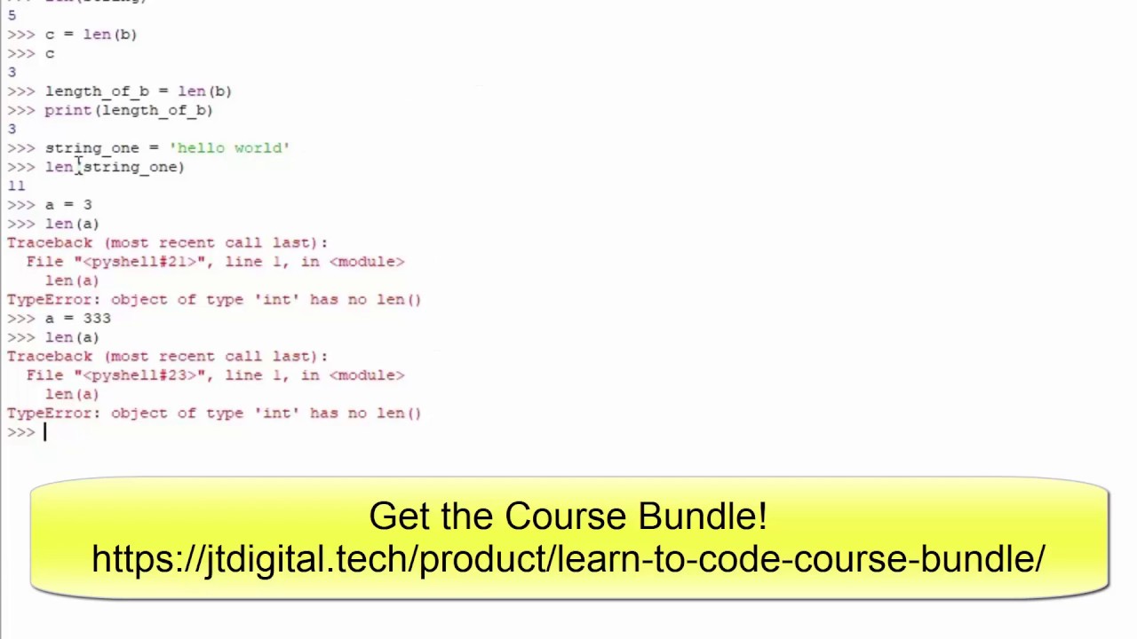Type, Len, Str, Int, Float Functions | Learn to Code with Python #10 - YouTube Type, Len, Str, Int, Float Functions | Learn To Code With Python #10 - Youtube