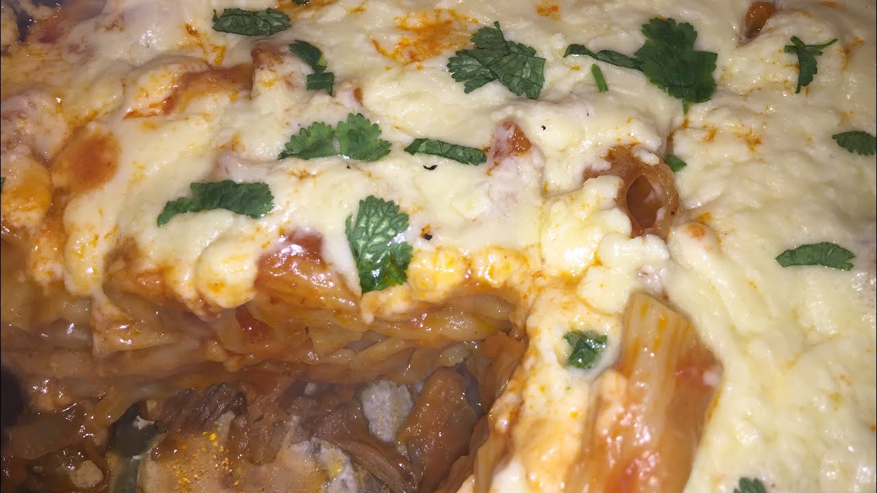 Макароны в духовке с мясом