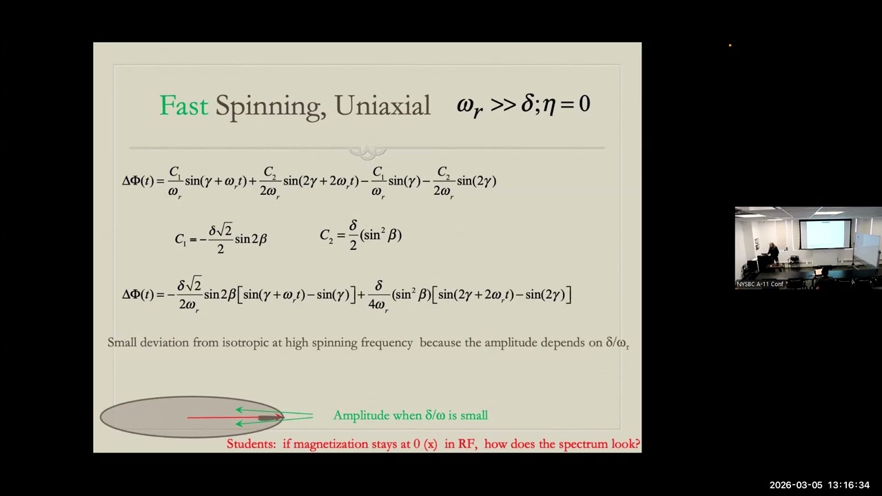 NMR Spectroscopy of Macromolecules Spring 2026. Lecture 12 – March 04, 2026