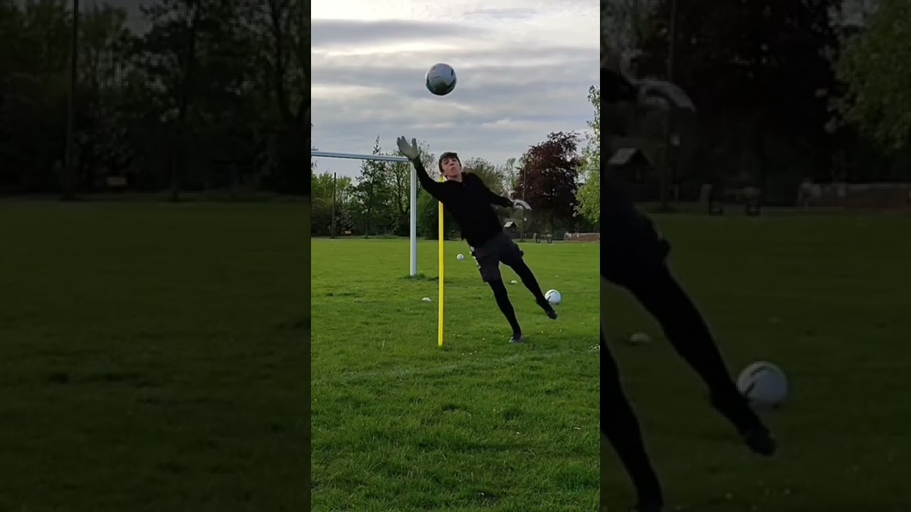 Hip roll into flying save!