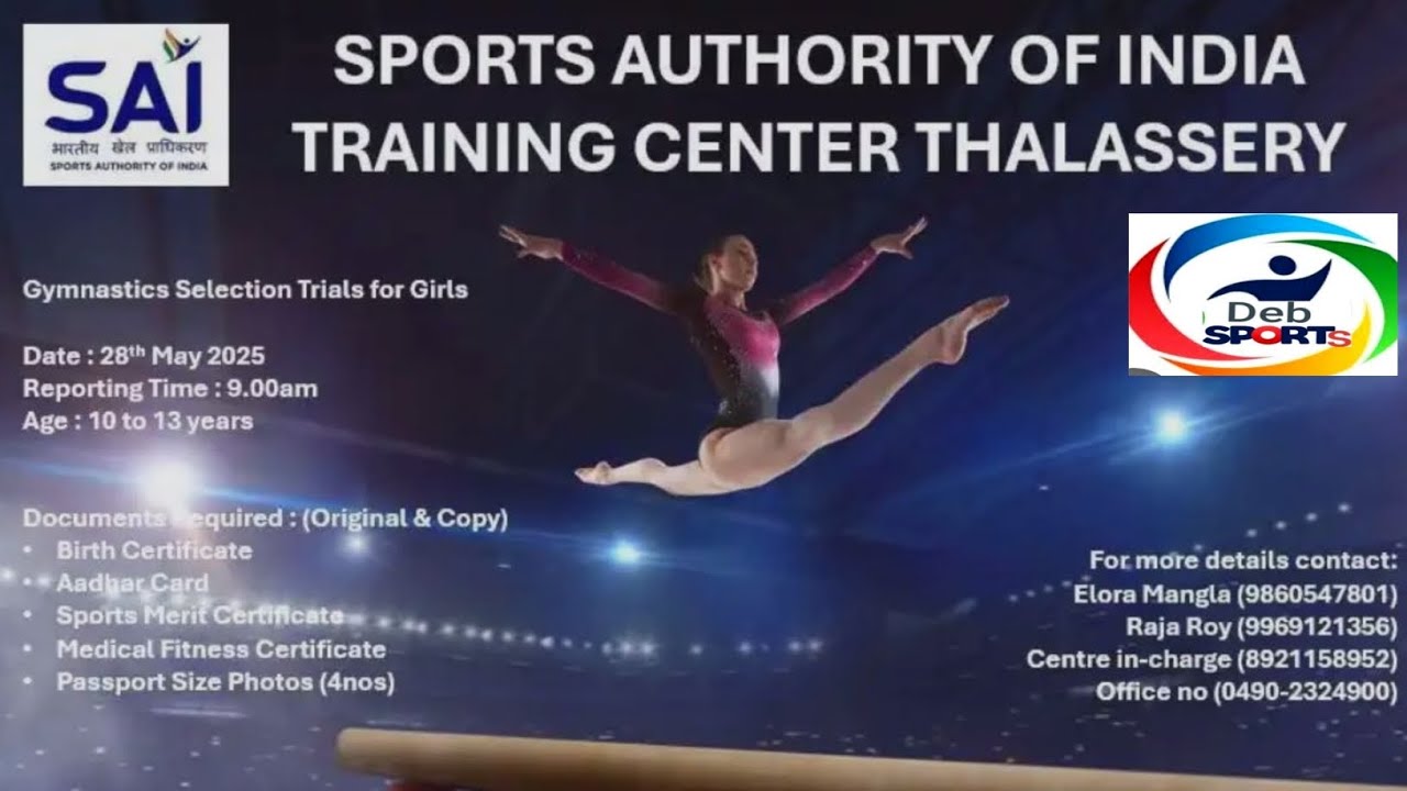 SPORTS Authority of India/SAI Sports Trial in Gymnastics/SAI CENTRE ...