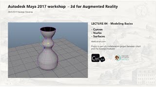 Autodesk Maya 2017 Modeling tutorial - lecture 04 - Modeling The Basics: Nurbs, Curves, Surfaces