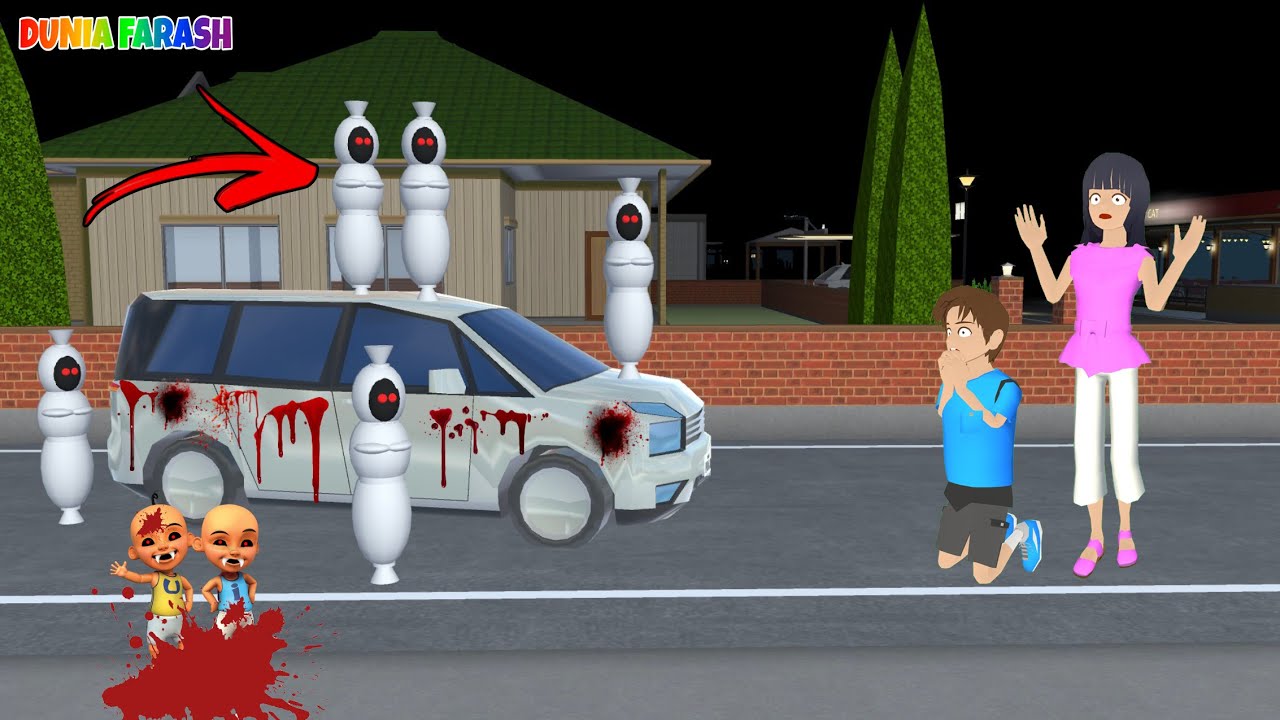 Yuta Dan Mio Dikejar Pocong Gara Gara Bawa MOBIL VAN BERHANTU UPIN IPIN || Sakura School