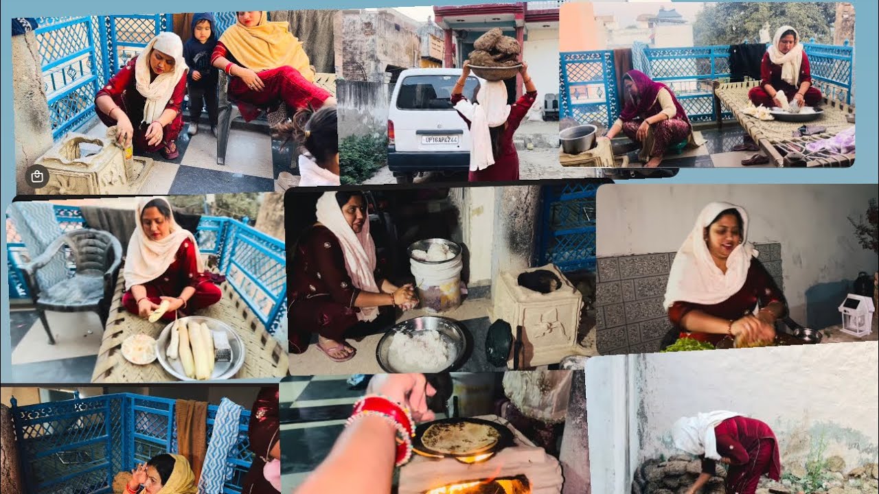 #गाँव की शाम कुछ ऐसी होती है मिट्टी के चूले का खाना हमारा इवनिग रूटीन 😍😘