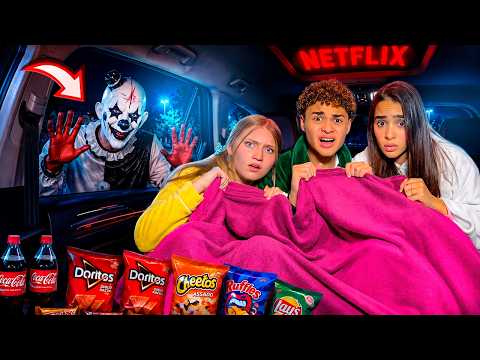 WE SPENT THE NIGHT IN THE CAR AND THE CLOWN RUINED EVERYTHING 😱😱😱