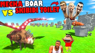 MECHA BOAR vs SKIBIDI TOILET MONSTER ARMY in Animal Revolt Battle Simulator SHINCHAN CHOP FRANKLIN