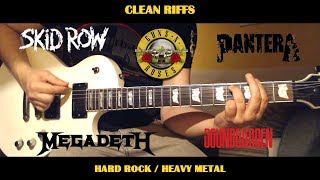 CLEAN GUITAR RIFFS Hard Rock Metal GUITAR LESSON with TABS