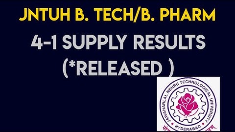 JNTUH B. TECH/B. PHARMACY 4-1 RESULTS 2021 ||jntuh latest updates||jntuh results 2021|
