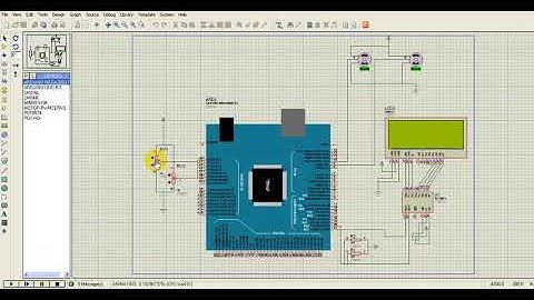 Control two servo motors by two variable resistor i2c LCD simulation proteus