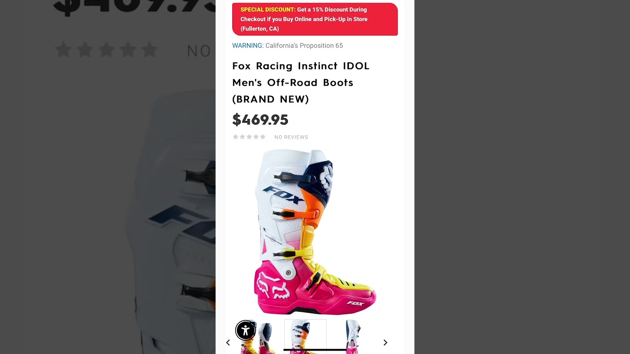Motorhelmets Store Sale Fox Racing Instinct IDOL Men's & Comp Buckle Women's Off-Road Boots 