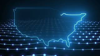 Motion Made - Free Digital Map of United States of America USA with Glowing light particles VFX