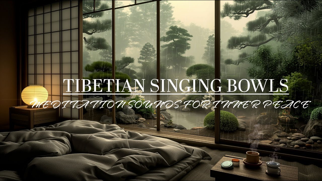 Tibetan Singing Bowls and Cello🌿Sounds of Rain🌧️8 HOURS Healing Music🕉 ...