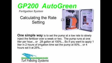 Fertigation Rate Calculation for Autogreen GP200 Pump by Turf Feeding Systems