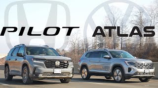 Battle for the Ultimate Family Ride: 2024 Honda Pilot vs. 2024 VW Atlas. 3ROW SUV Showdown!