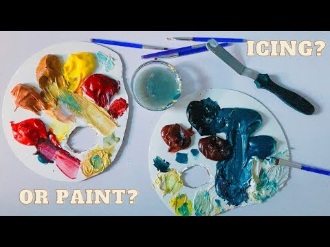 I followed a Bob Ross Tutorial on a Cake!