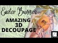 How to do a 3D Decoupage Technique  🐰🐣🐥 (Easter Bunnies) (decoupage tutorial)