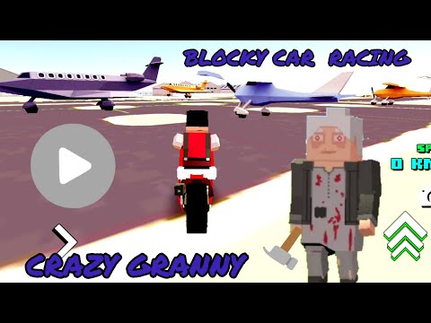 Blocky Moto Racing: Creepy Zombie Granny from Blockapolypse is in Airport | Brave Nerd Save the Day