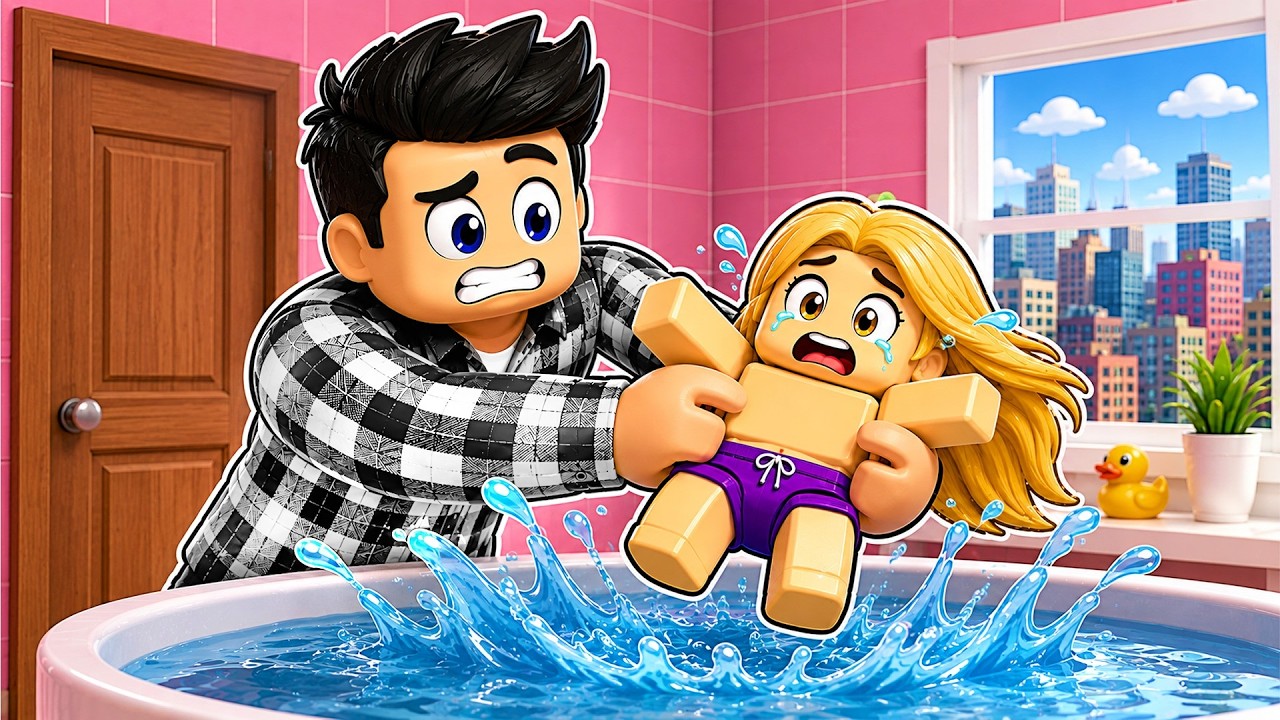 ROBLOX BAIGNE LE BÉBÉ..