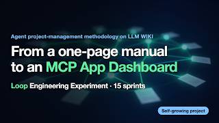 Loop Engineering Experiment — agent-driven project management on a wiki with MCP App Dashboard