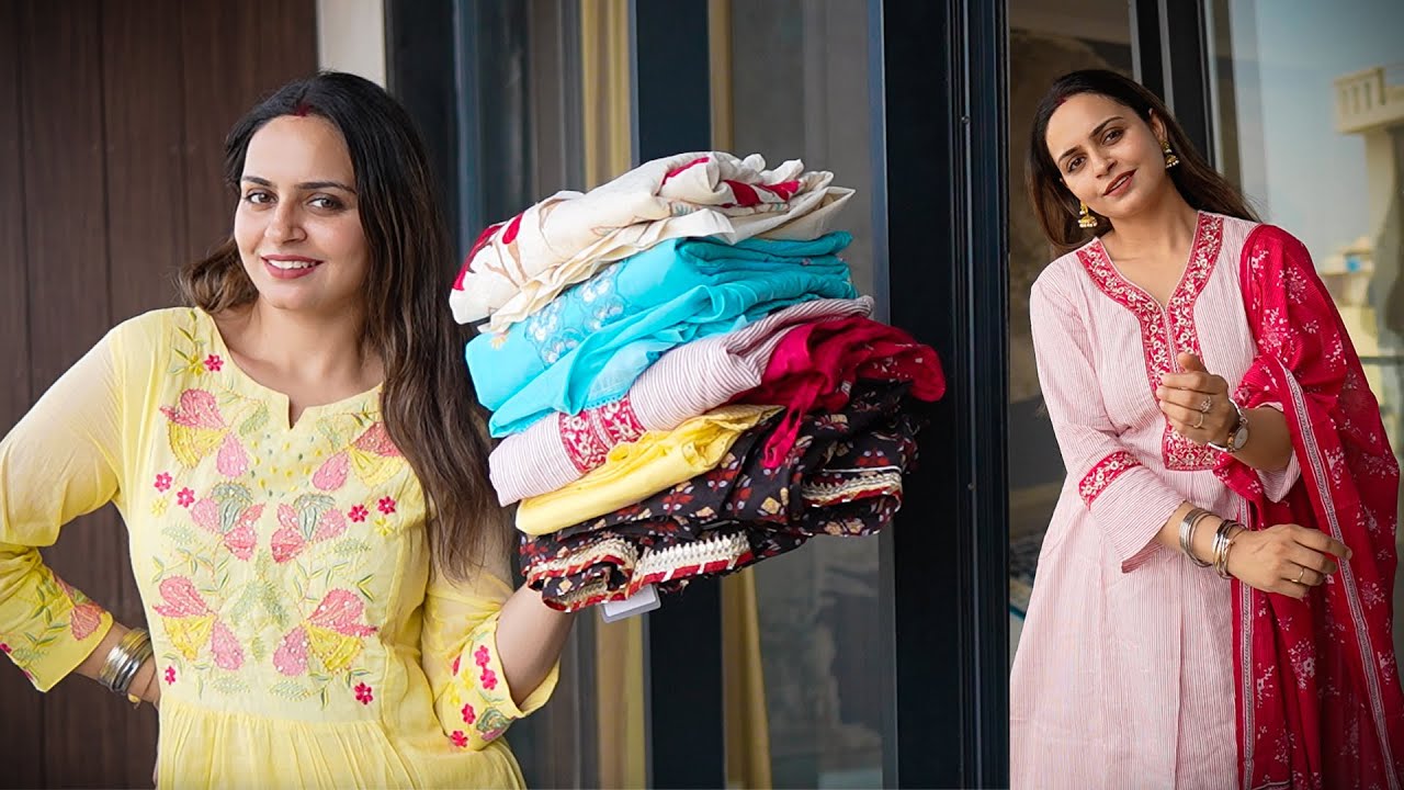 My Weight loss Story + Cotton Kurta Sets Haul | Premium Embroidered Suits Amazon Haul