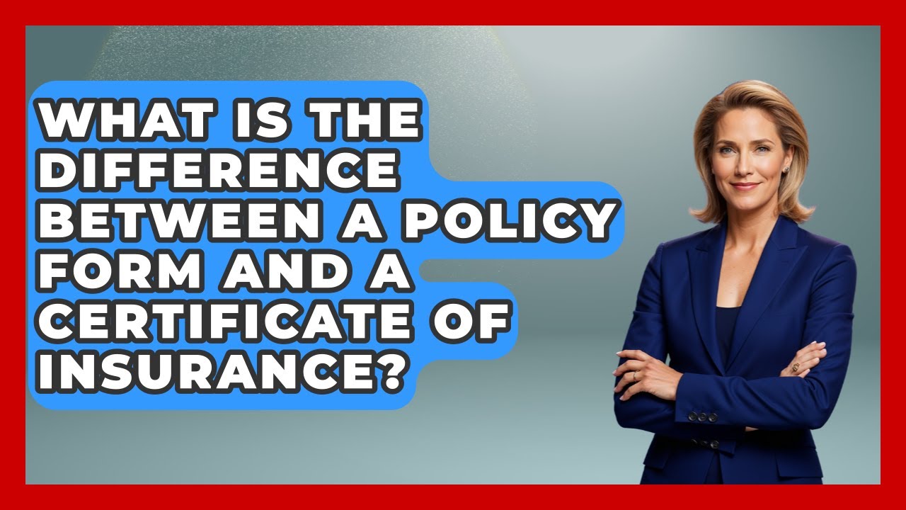 What Is The Difference Between A Policy Form And A Certificate Of Insurance?