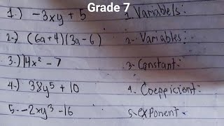 Terms, Variables, Constants, Coefficients, Exponents | ALGEBRA [tagalog]
