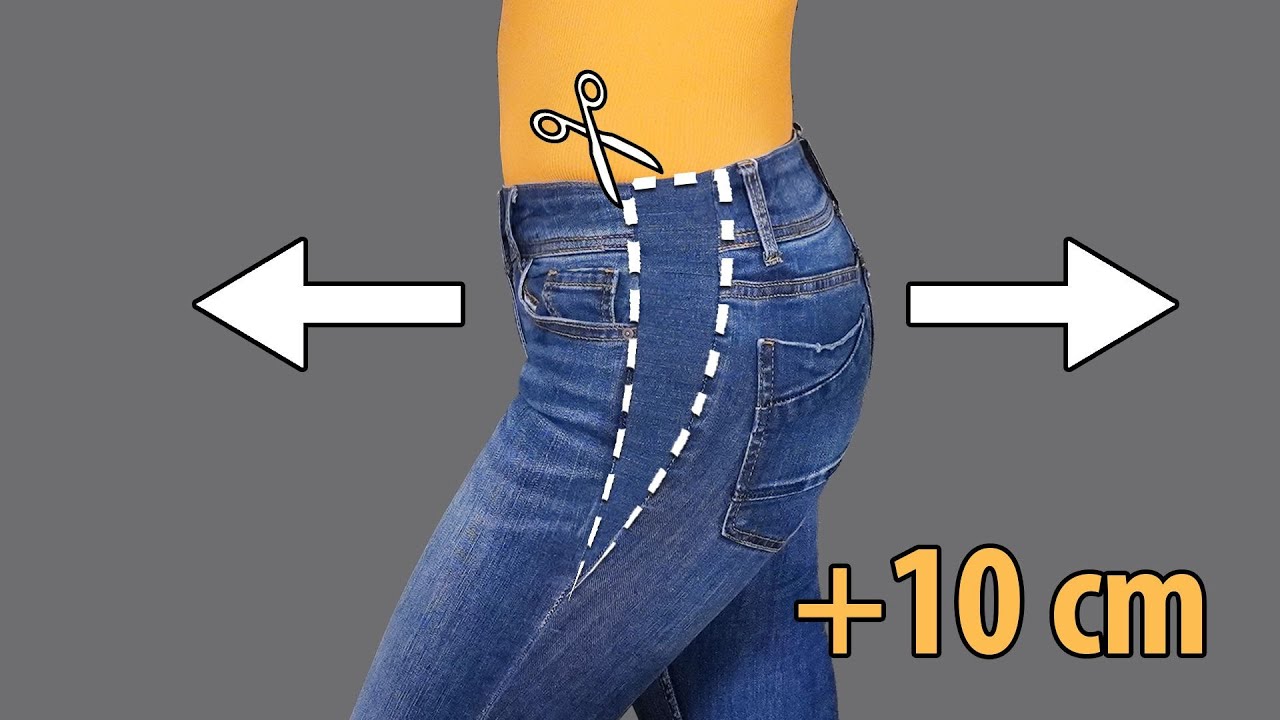 A sewing trick on how to increase jeans in the waist without