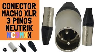 Conector Macho Xlr 3 Pinos Neutrik Nc3mxx
