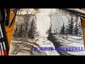 Pencil art waterfall mountain charcoal sketch by Kooper salmo inspired by miroslav