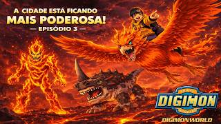 A CIDADE FORTALECE! Ajudei o Monochromon, Derrotei o Meramon & Enfrentei Birdramon!DigimonWorldEp. 4