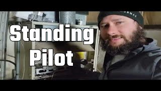 How to light a gas furnace with standing pilot Ignition system - Old Betsy