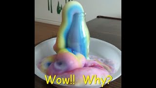 Super-fun, wow, easy colorful science experiment made at home -- Rainbow elephant toothpaste