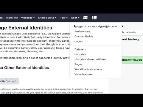 Galaxy login with external identities