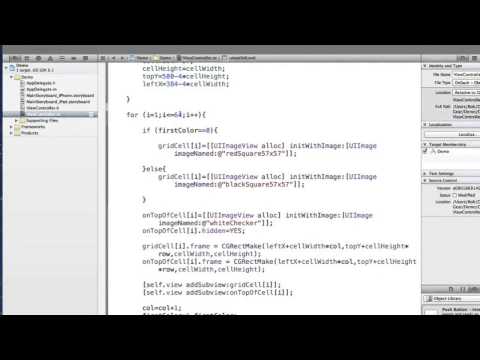 xCode Tutorial - Array of ImageViews - Checkerboard Example