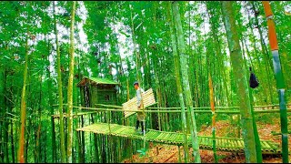 Full 3 days Build a tree house, build a bamboo house in the forest