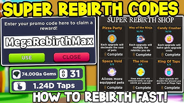 All 5 SUPER REBIRTH Codes in Tapping Simulator! *Super Fast Rebirths!* Roblox