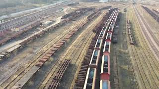 TRAIN YARD DRONE FOOTAGE