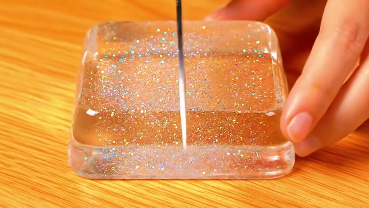 Most Satisfying ASMR | Neon & Clear Crystal Bricks with Liquid Cores.