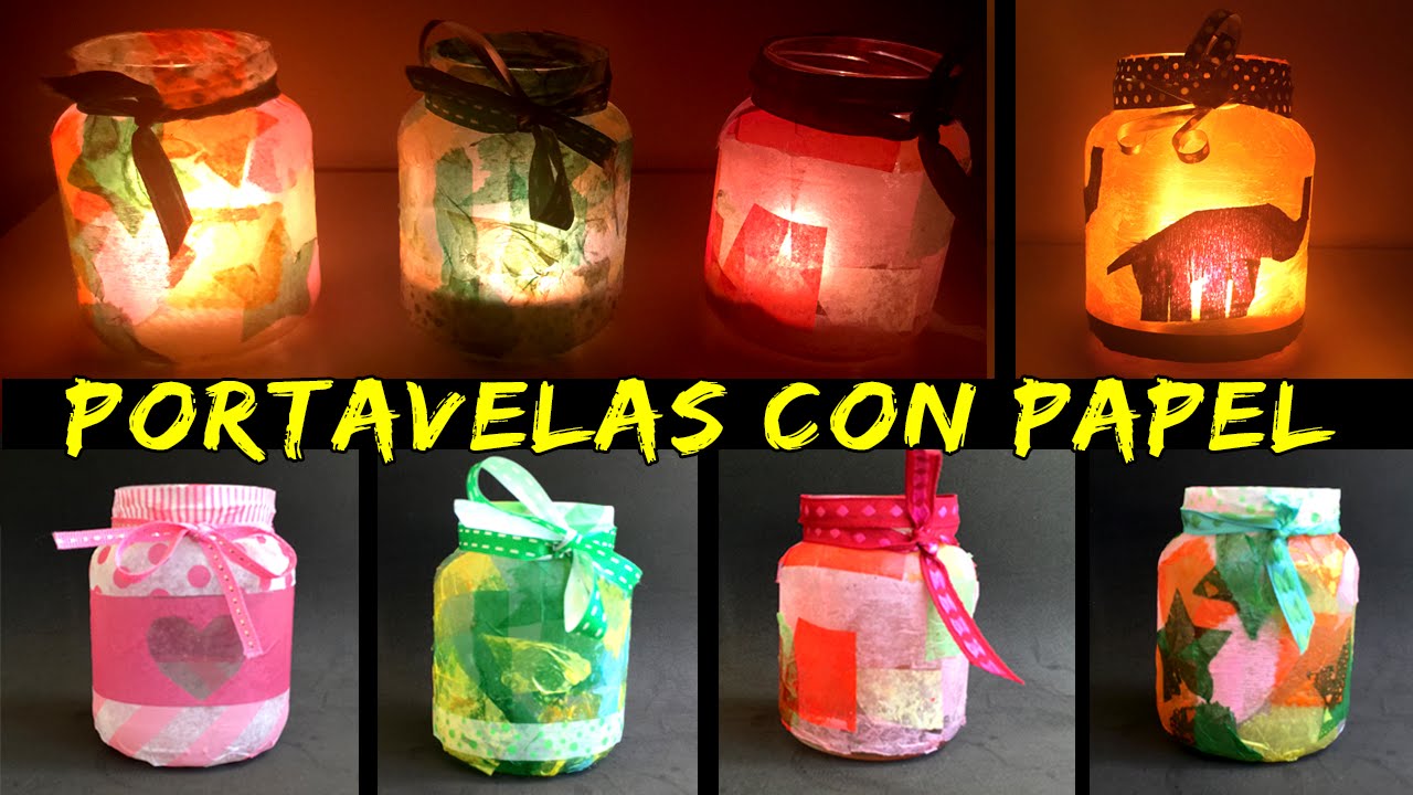 Portavelas con papel de seda: ¡3 modelos diferentes! manualidades de animales