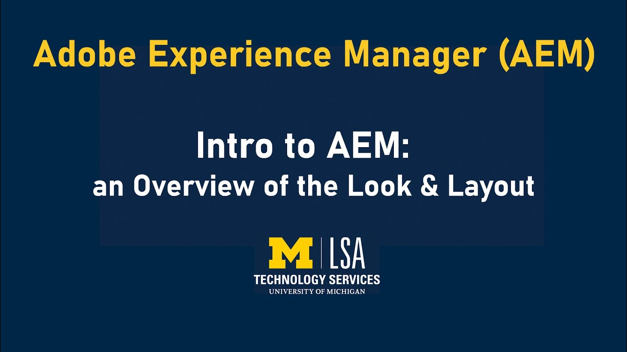 00. AEM Training: Intro to Adobe Experience Manager