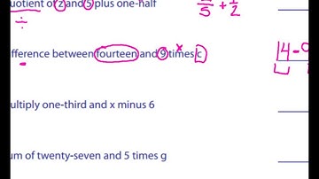 Translate Word Phrases into Algebraic Expressions