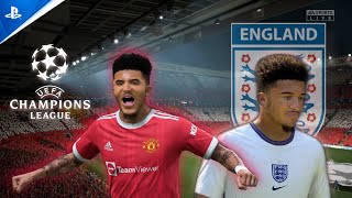 UCL DEBUT FOR MAN UNITED + ANOTHER ENGLAND CAP | Jadon Sancho FIFA 22 Player Career Mode Ep 2