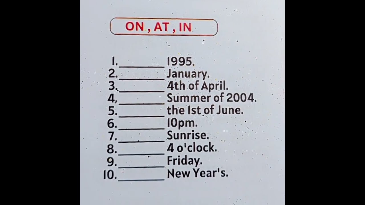 English Prepositions | On | At | In | Prepositions of Time | ✍️🧑‍🏫