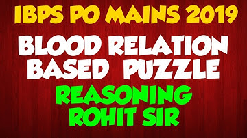 IBPS PO MAINS 2019  BLOOD RELATION BASED PUZZLE ROHIT SIR